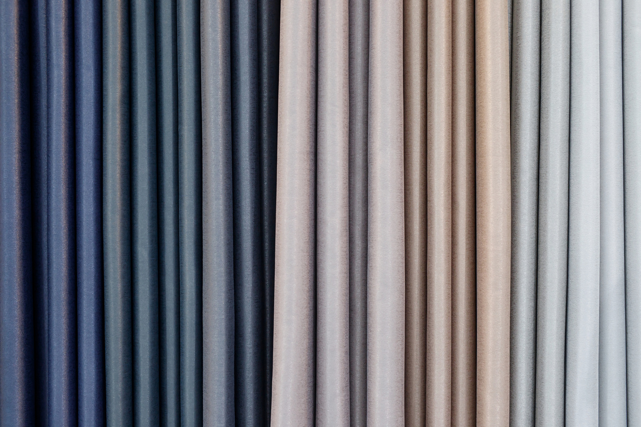 Row of Colorful Curtains